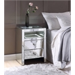 Bowery Hill Contemporary NIghtstand with LED Lights in Mirrored
