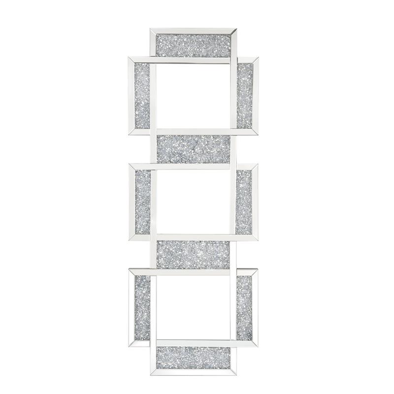 Bowery Hill Contemporary Wall Decor in Mirrored & Faux Diamonds