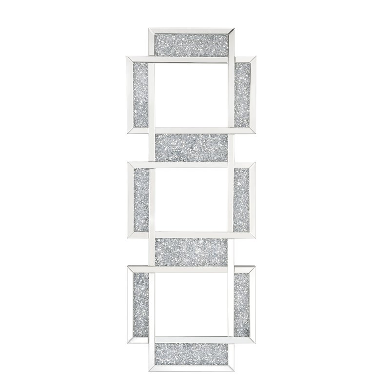 Bowery Hill Contemporary Wall Decor in Mirrored & Faux Diamonds