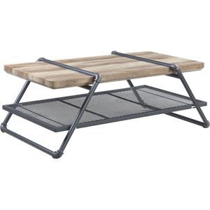 Bowery Hill Contemporary Coffee Table in Oak & Sandy Gray Finish