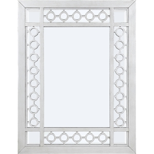 bowery hill contemporary mirror in mirrored and antique platinum