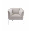 Bowery Hill Contemporary Accent Chair in Beige Velvet and Chrome