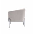 Bowery Hill Contemporary Accent Chair in Beige Velvet and Chrome
