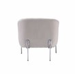Bowery Hill Contemporary Accent Chair in Beige Velvet and Chrome