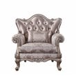 Bowery Hill Traditional Chair with 1 Pillow in Fabric & Champagne
