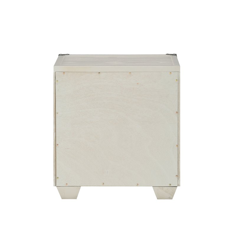 Bowery Hill Transitional 1 Drawer Nightstand with USB Dock in Gray