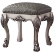 Bowery Hill Contemporary Vanity Stool in Vintage Bone White and PU
