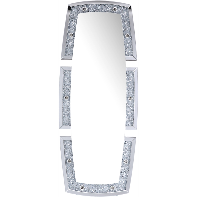 Bowery Hill Contemporary Wall Mirror in Mirrored and Faux Diamonds