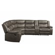 Bowery Hill Contemporary Sectional Sofa in Taupe Leather-Aire Match