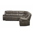 Bowery Hill Contemporary Sectional Sofa in Taupe Leather-Aire Match