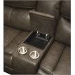 Bowery Hill Contemporary Sectional Sofa in Taupe Leather-Aire Match