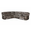 Bowery Hill Contemporary Sectional Sofa in Taupe Leather-Aire Match