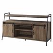 Bowery Hill Rustic Wood TV stand in Rustic Oak and Black Finish