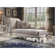 Bowery Hill Traditional Chaise w/ Pillows in Antique Pearl & Fabric