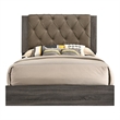 Bowery Hill Transitional Fabric/Wood Eastern King Bed in Rustic Gray Oak