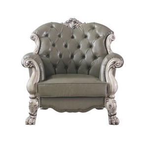 bowery hill traditional chair with pillow in vintage bone white and pu