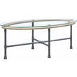 Bowery Hill Contemporary Coffee Table in Clear Glass & Sandy Gray Finish