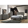 Bowery Hill Transitional Eastern King Bed with Storage in Weathered Gray