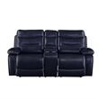 Bowery Hill Leather-Gel Brown Loveseat Rectangular Motion Reclining 78