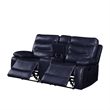 Bowery Hill Leather-Gel Brown Loveseat Rectangular Motion Reclining 78