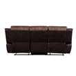 Bowery Hill Contemporary Sofa in Toffee and Espresso Polished Microfiber