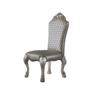 Bowery Hill Traditional Side Chair in Vintage Bone White and PU (Set of 2)