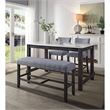 Bowery Hill Transitional Counter Height Chair in Fabric & Weathered Espresso