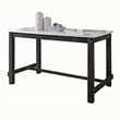 Bowery Hill Counter Height Table in White Marble and Weathered Espresso
