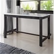 Bowery Hill Counter Height Table in White Marble and Weathered Espresso