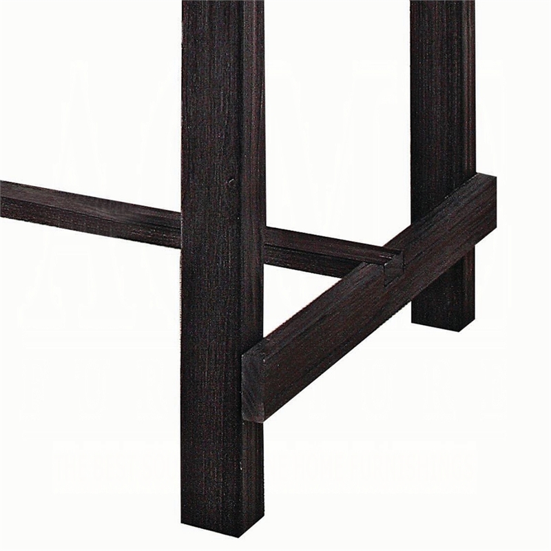 Bowery Hill Counter Height Table in White Marble and Weathered Espresso