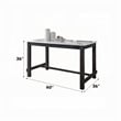 Bowery Hill Counter Height Table in White Marble and Weathered Espresso