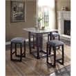 Bowery Hill Modern Counter Height Stool (1Pc) in Fabric & Weathered Espresso