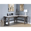 Bowery Hill Modern Writing Desk with Lift Top in Marble Top & Weathered Gray