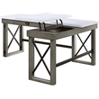 Bowery Hill Modern Writing Desk with Lift Top in Marble Top & Weathered Gray