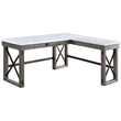 Bowery Hill Modern Writing Desk with Lift Top in Marble Top & Weathered Gray