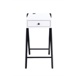 Bowery Hill Contemporary Side Table with USB Charging Dock in White and Black
