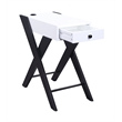 Bowery Hill Contemporary Side Table with USB Charging Dock in White and Black
