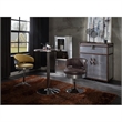 Bowery Hill Modern Adjustable Chair with Swivel in Turmeric Top Grain Leather