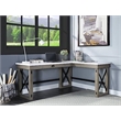Bowery Hill Modern Writing Desk with Lift Top in Marble Top & Rustic Oak Finish