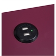Bowery Hill Contemporary Side Table with USB Charging Dock in Burgundy and Black