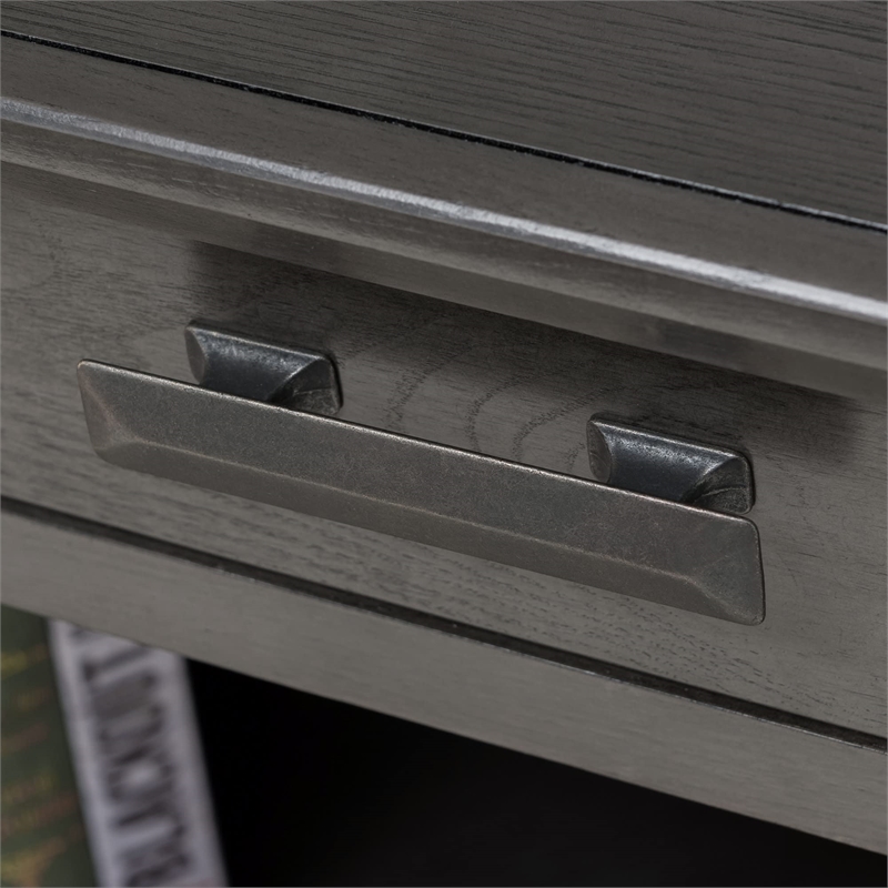 Bowery Hill Sturdy Wood Corner Computer/Writing Desk in Smoke Gray Oak