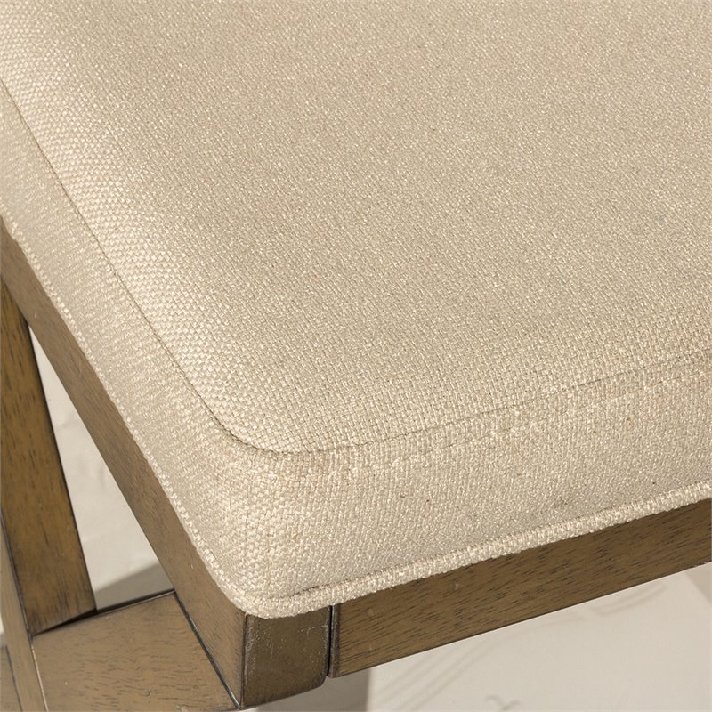 Bowery Hill Mid Century Vanity Stool in Fog and Driftwood