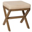 Bowery Hill Wood Driftwood Vanity Stool Rectangular Swivel 18.5