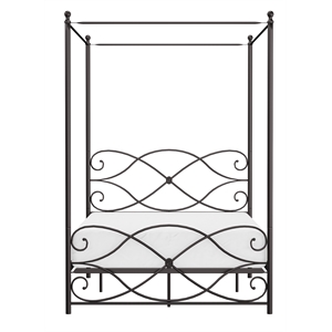 bowery hill traditional metal full canopy bed in oiled bronze