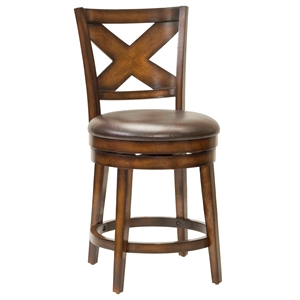 bowery hill contemporary wood swivel counter height stool in rustic oak