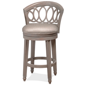 bowery hill wood swivel counter height stool antique graywash