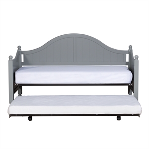 bowery hill daybed with suspension deck and trundle unit in gray