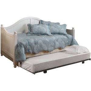 bowery hill wooden daybed with suspension deck and trundle in white
