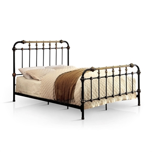 bowery hill transitional metal spindle bed in antique black