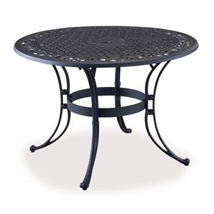 bowery hill traditional black aluminum outdoor dining table